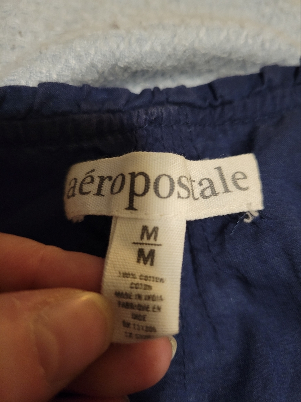 Aeropostale Blue Sleeveless Button-Front Lace-Trim Tank - Picture 5 of 8